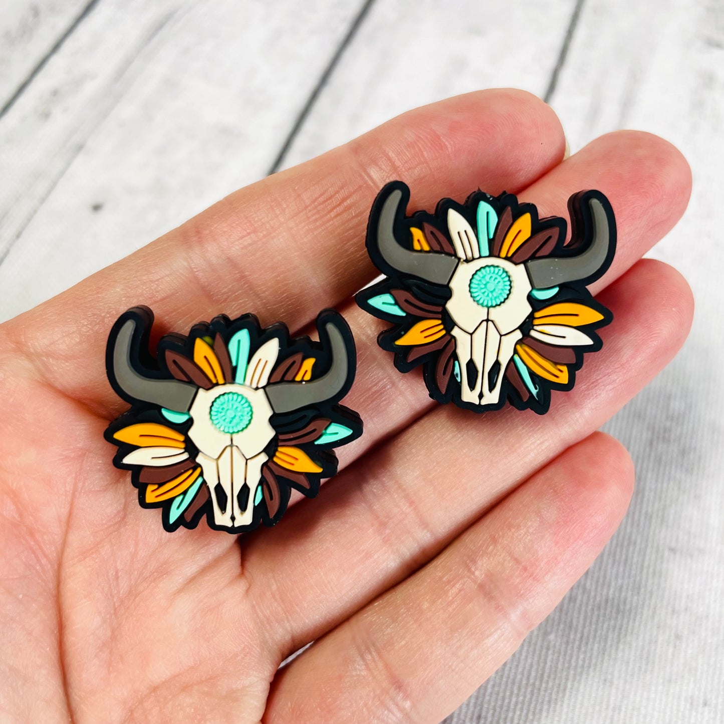 Longhorn Country Cow Focal Bead