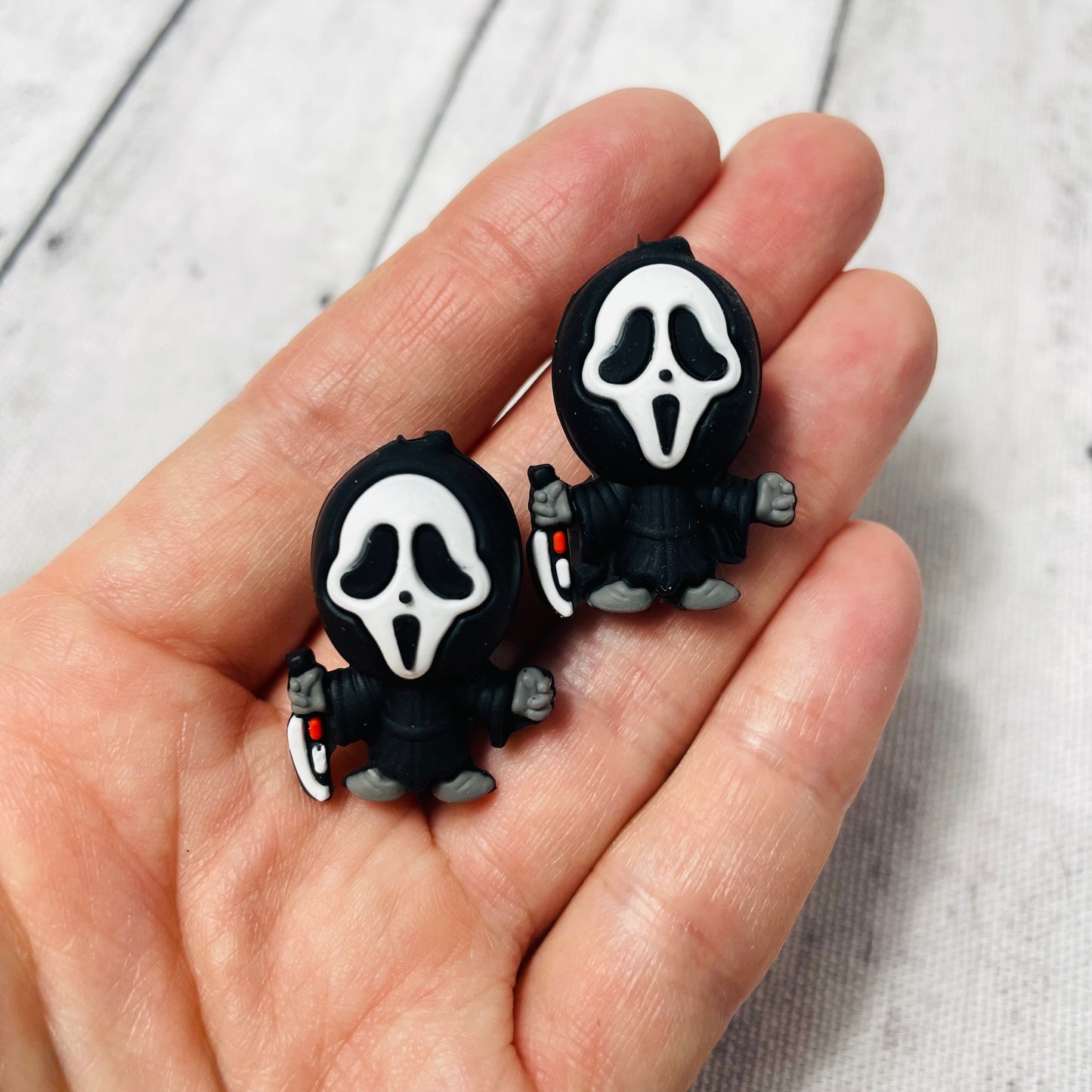 3D Ghost Face Horror Silicone Focal Bead