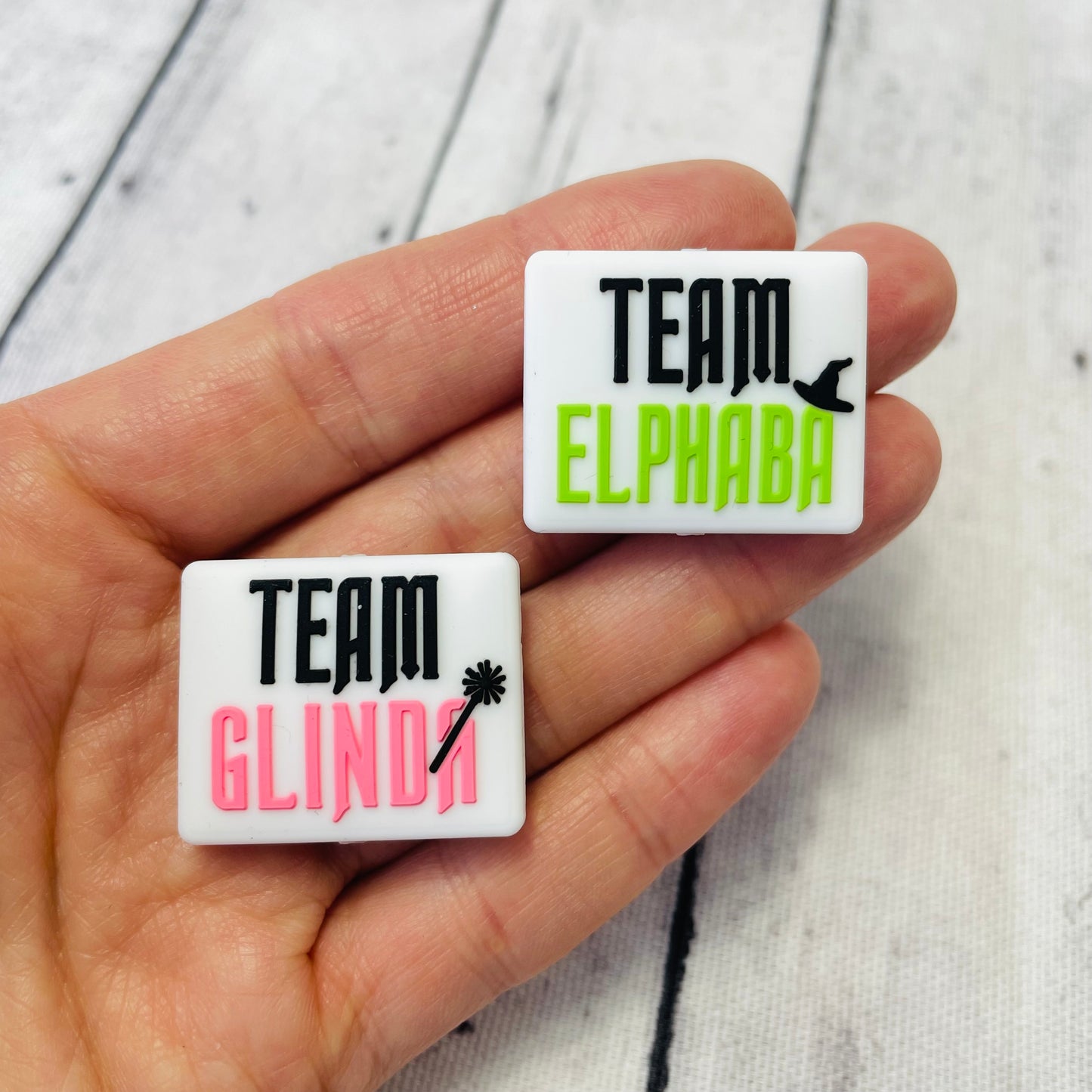 Team Glinda/Team Elphaba Silicone Focal Bead (Double Sided)
