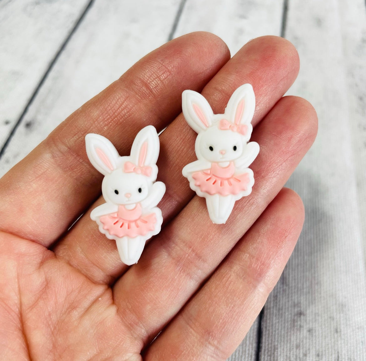 Pink Ballerina Bunny Focal Bead