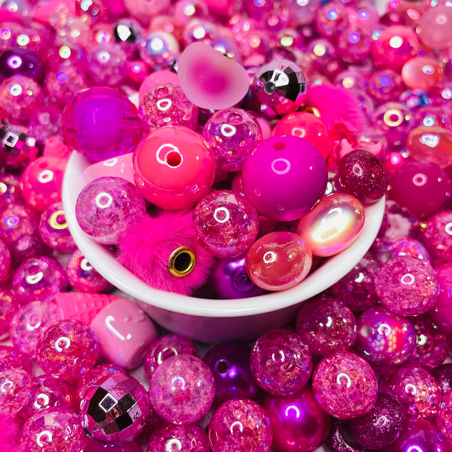 Dark Pink Bead Mix