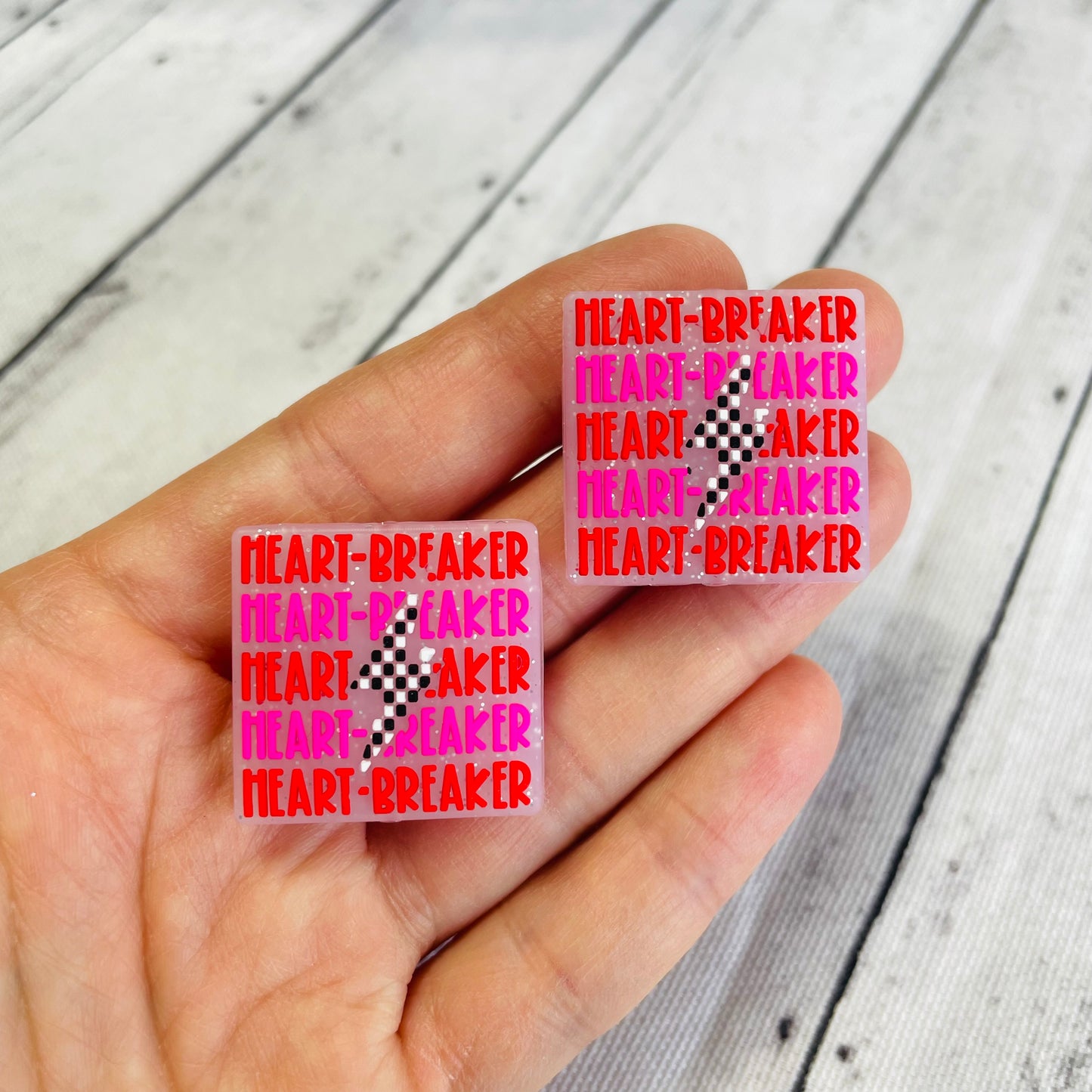 Heart Breaker Silicone Focal Bead