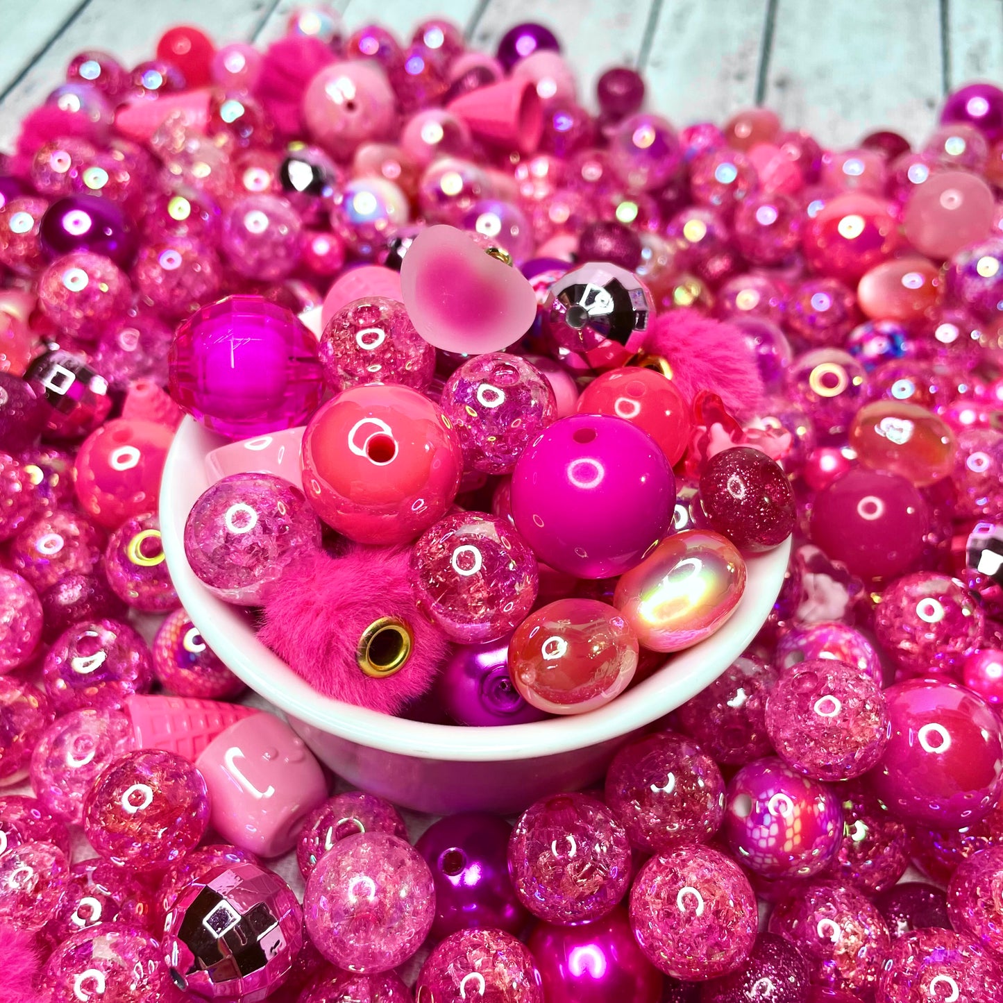 Dark Pink Bead Mix