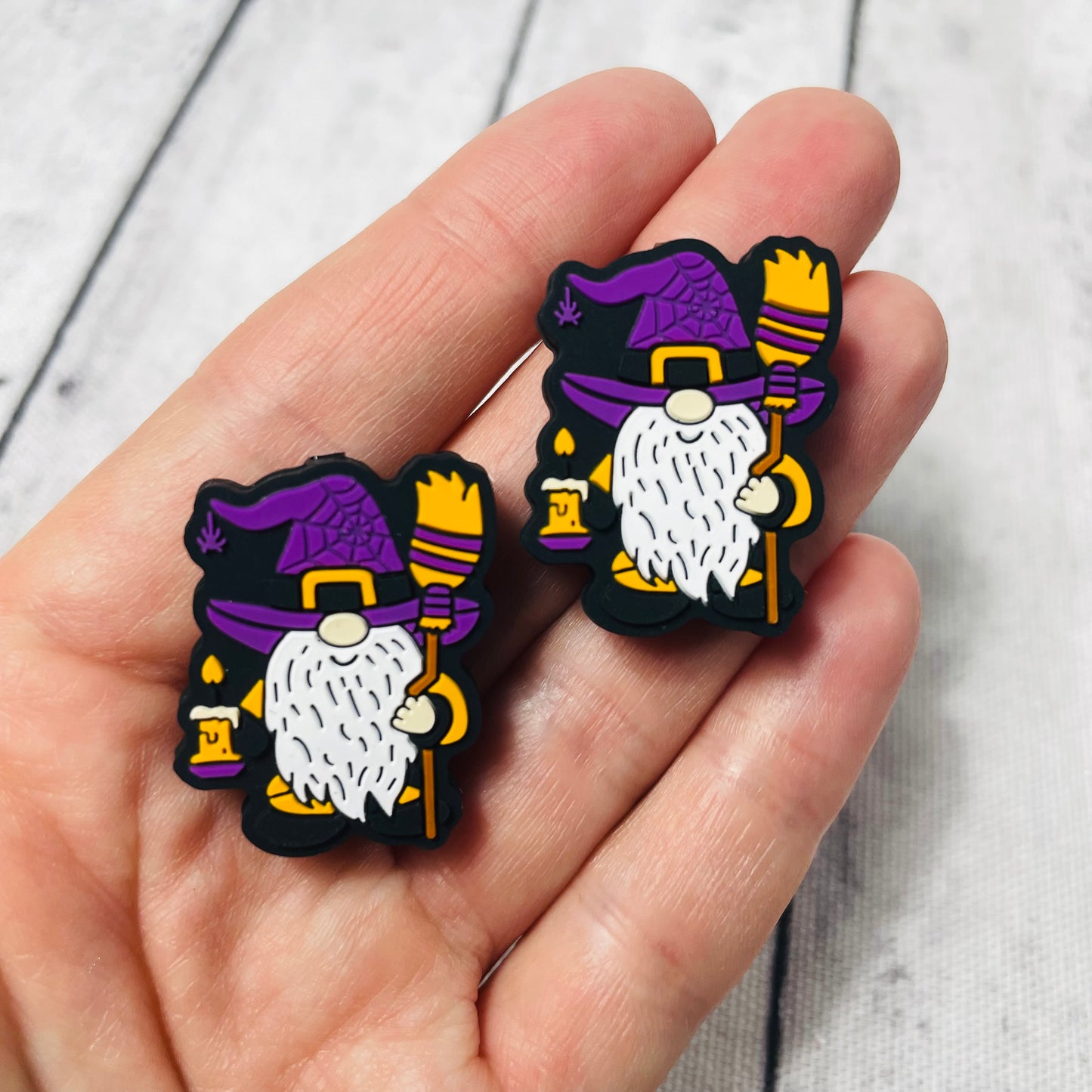 Broom Witch Gnome Silicone is Focal Bead