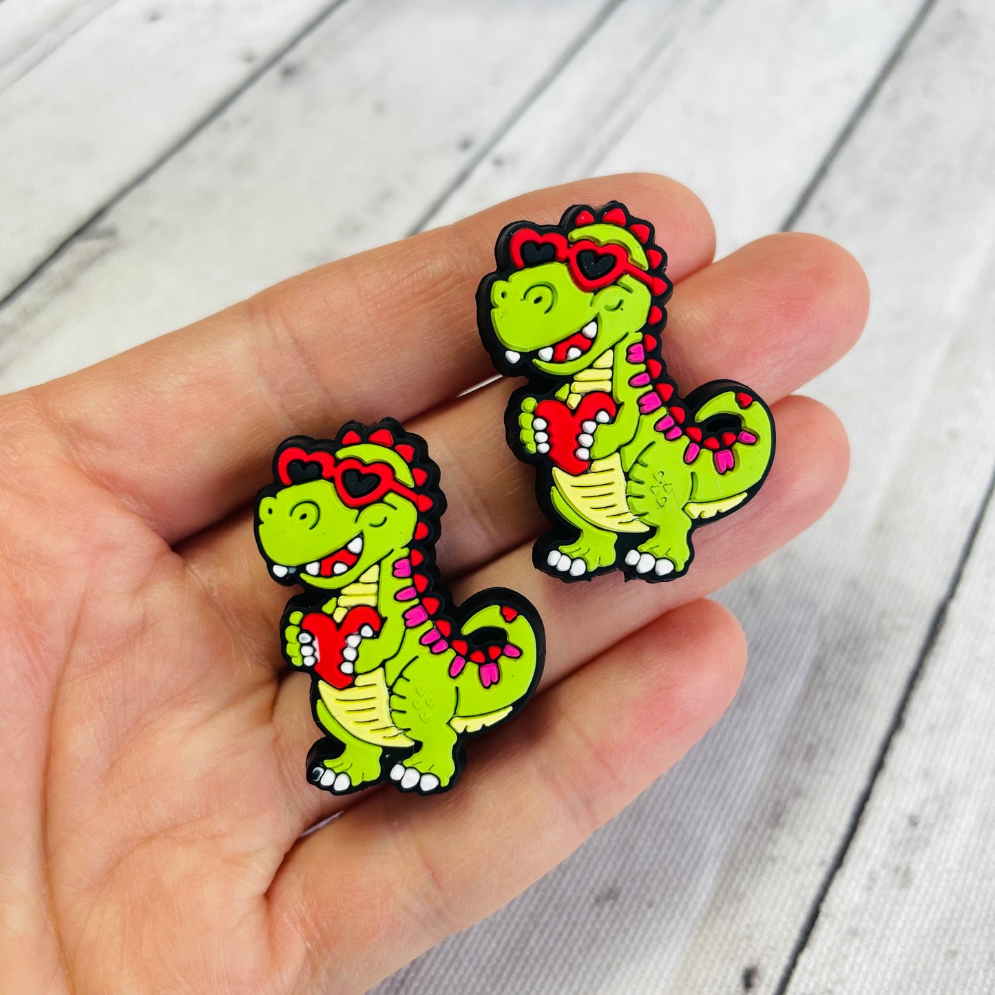 T-Rex Valentine Silicone Focal Bead