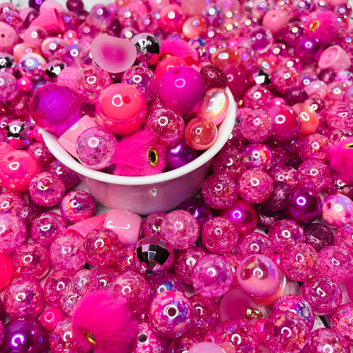 Dark Pink Bead Mix