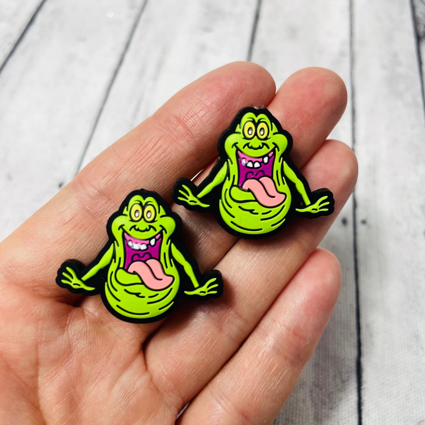 Green Slime Ghost Silicone Focal Bead