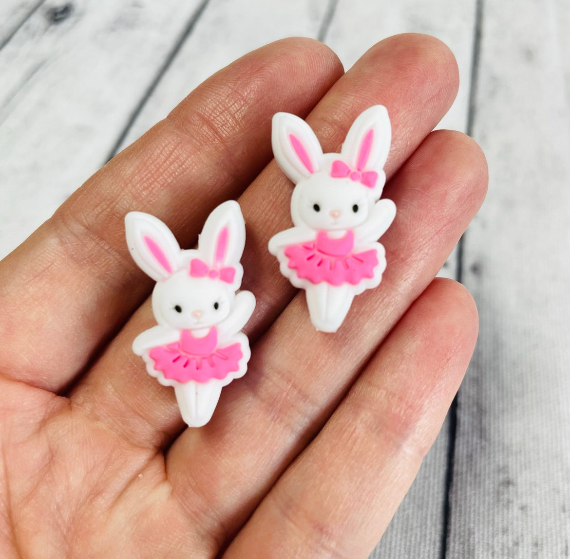 Dark Pink Ballerina Bunny Focal Bead