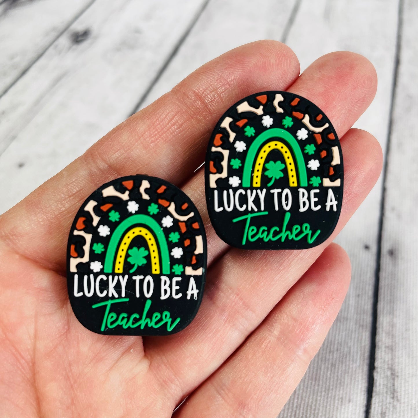 Lucky to be a Teacher Focal Bead