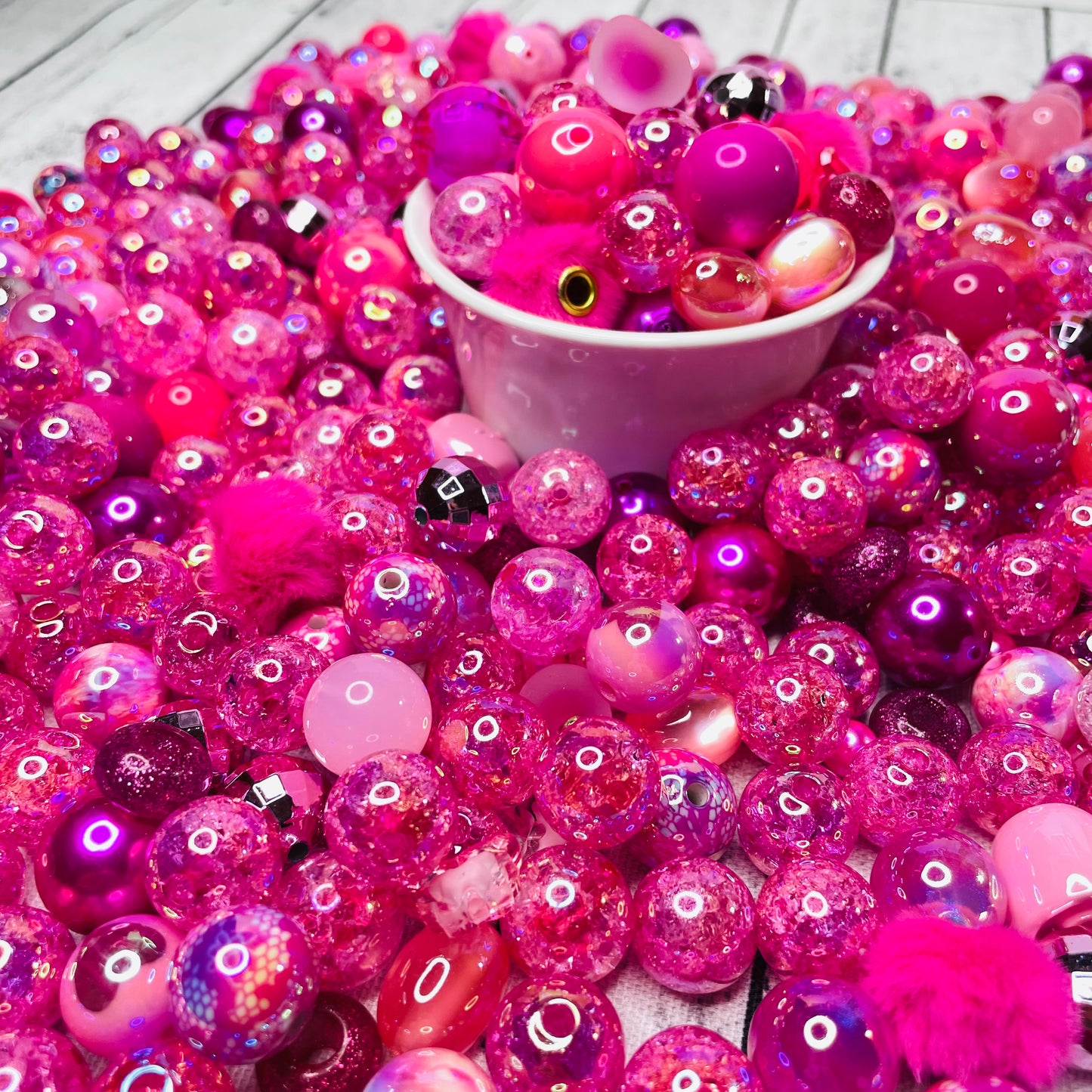 Dark Pink Bead Mix