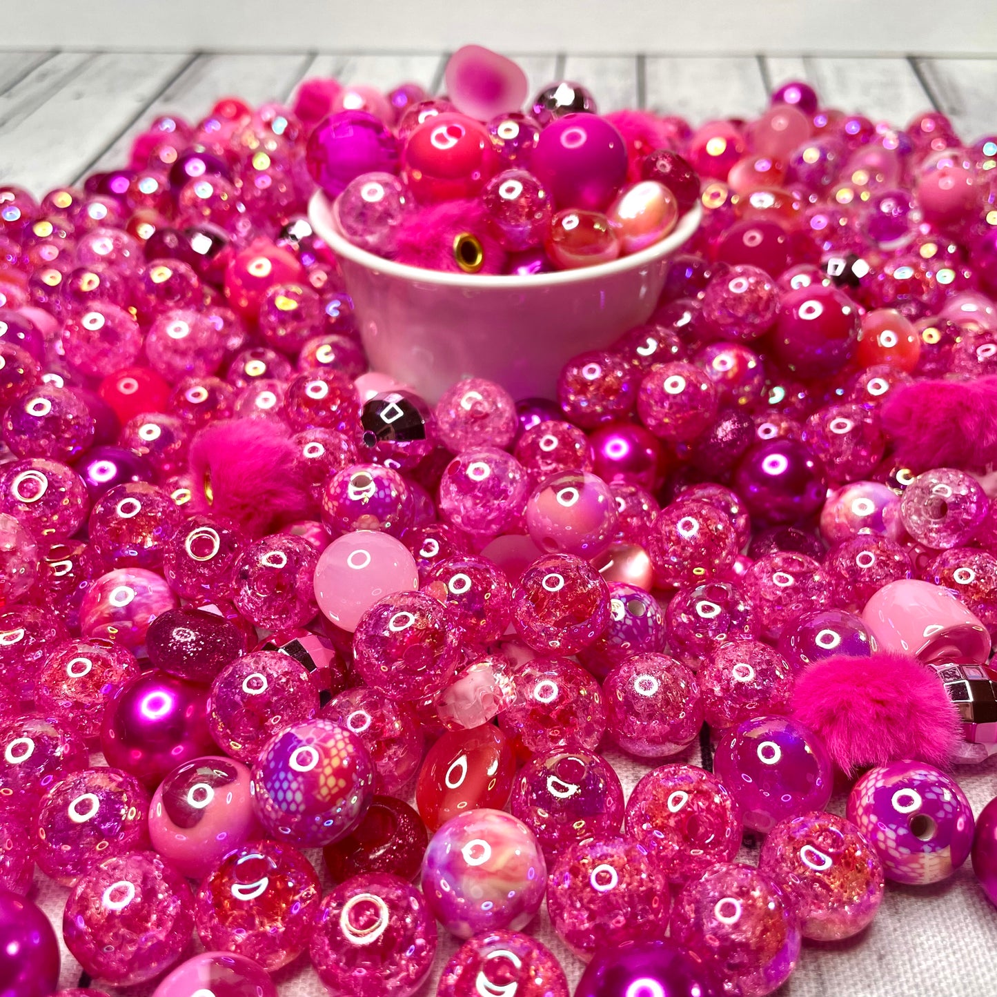 Dark Pink Bead Mix