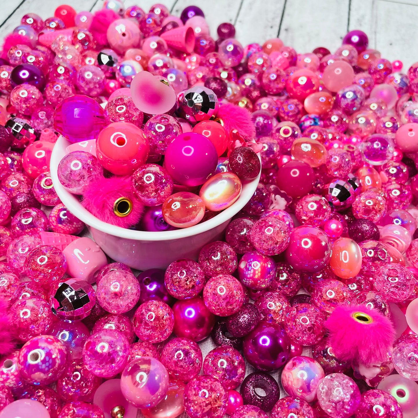 Dark Pink Bead Mix