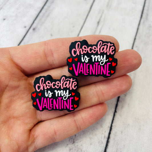 Chocolate is my Valentine Silicone Focal Bead