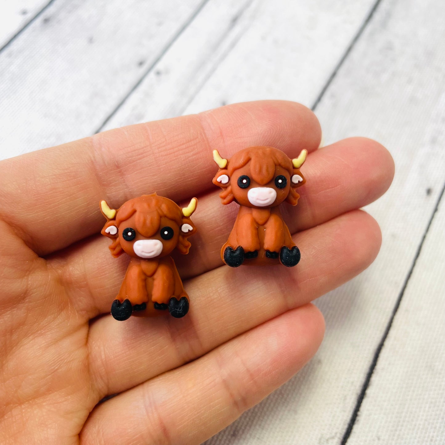 3D Highland Cow Silicone Focal Bead