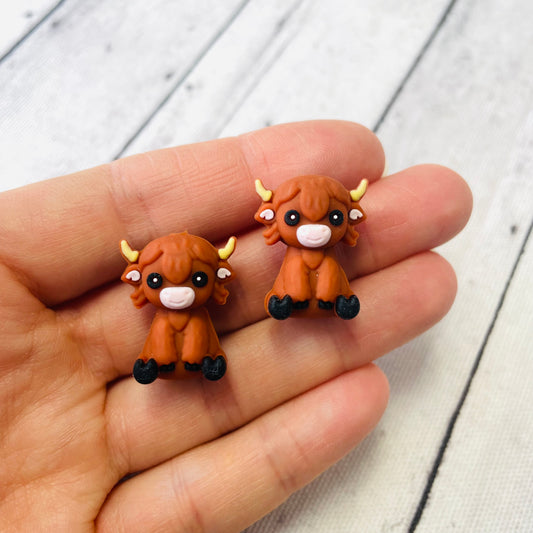 3D Highland Cow Silicone Focal Bead
