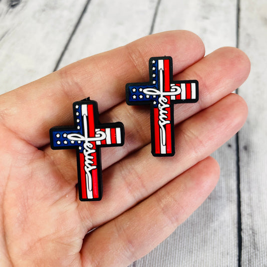 1 U.S.A. Jesus Cross Focal Bead