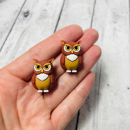 3D Owl Silicone Focal Bead