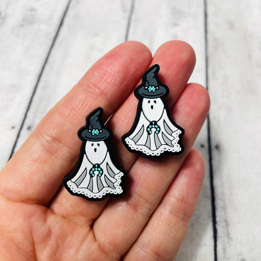 Witchy Turquoise Ghost Silicone Focal Bead