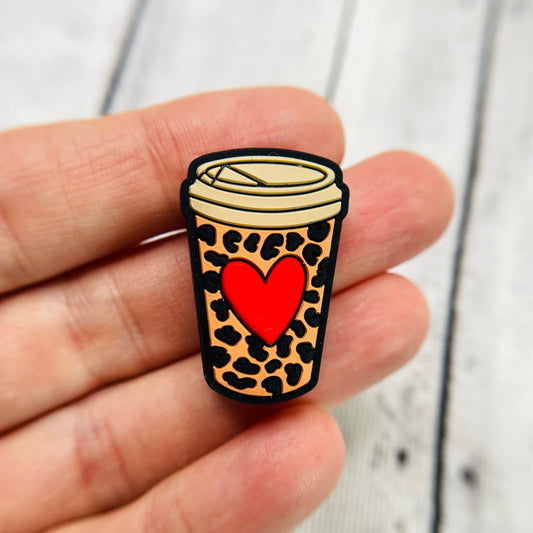 Cup of Love Red Heart Silicone Focal Bead