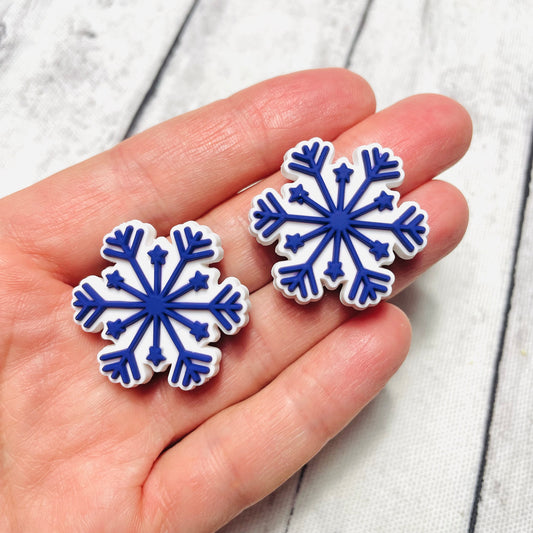 Purple Snowflake Silicone Focal Bead
