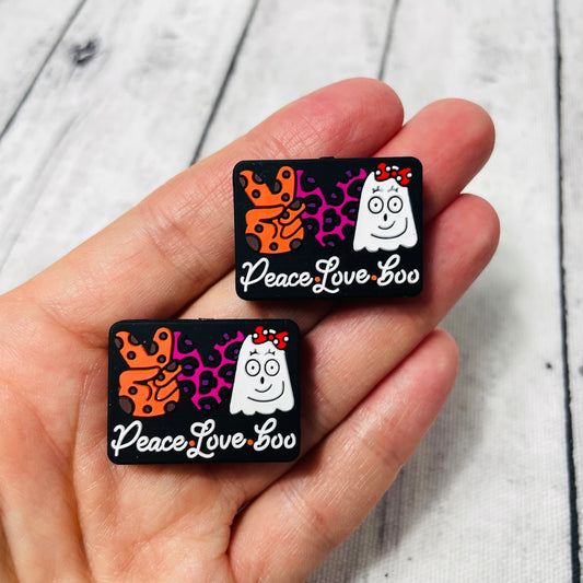 Peace Love Boo Silicone Focal Bead