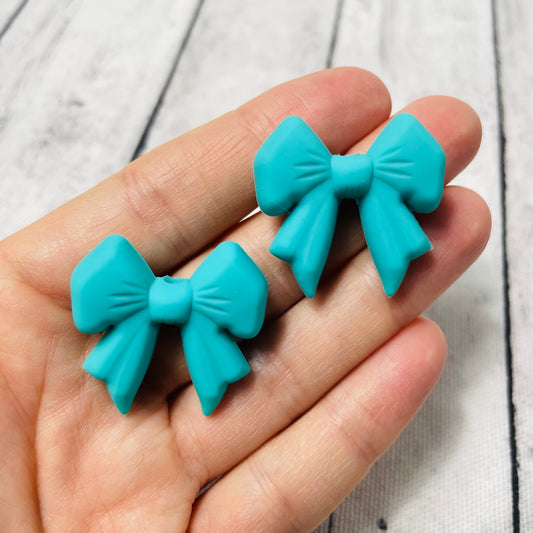 Teal Bow Focal Bead