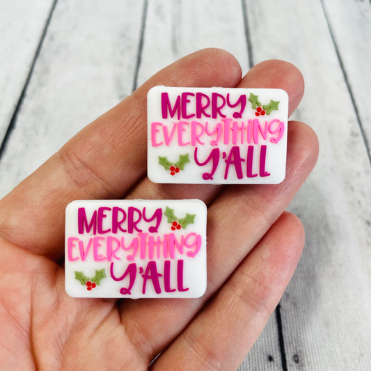 Merry Christmas Ya’ll Silicone Focal Bead