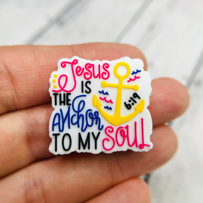 Jesus Anchor Soul Silicone Focal Bead