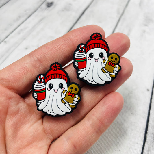 Ghost with Coffee & Gingerbread Silicone Focal Bead