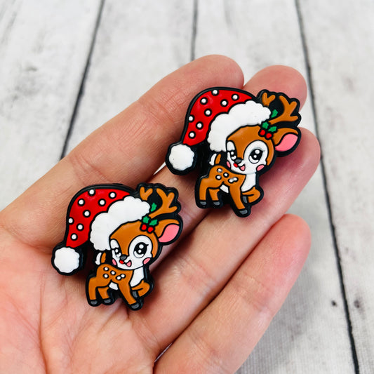 Cutie Reindeer Silicone Focal Bead