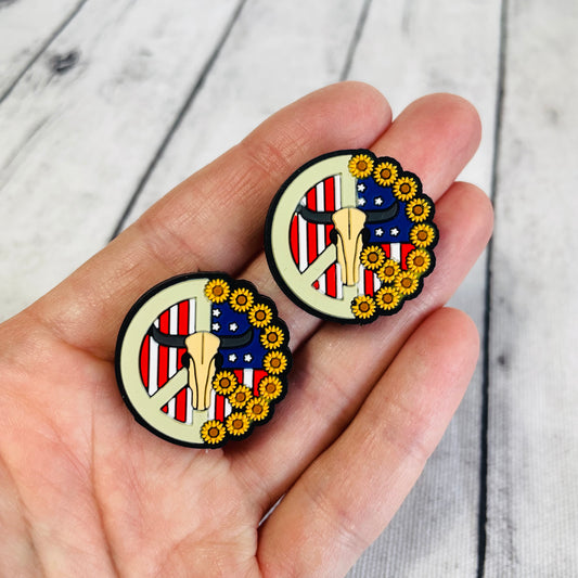 1 U.S.A. Longhorn Peace Focal Bead