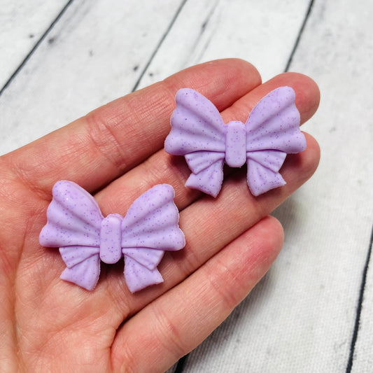 Lilac Purple Bow Silicone Focal Bead