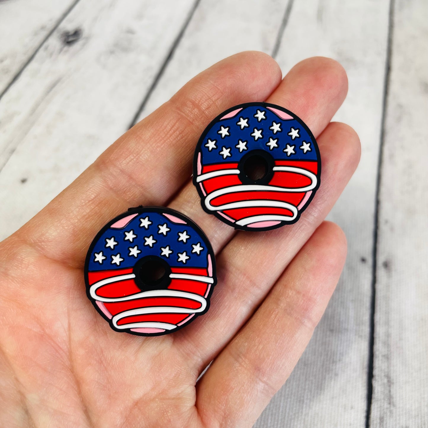 1 U.S.A. Donut Focal Bead
