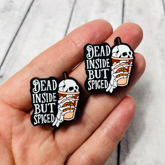 Dead Inside But Spiced Iced Skull Coffee Silicone Focal Bead
