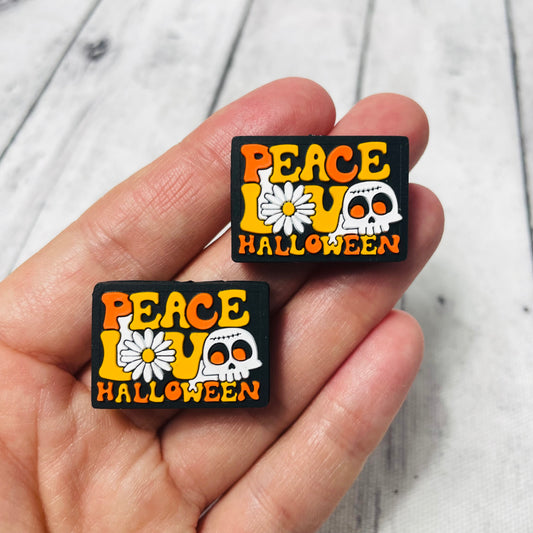 Peace Love Halloween Silicone Focal Bead