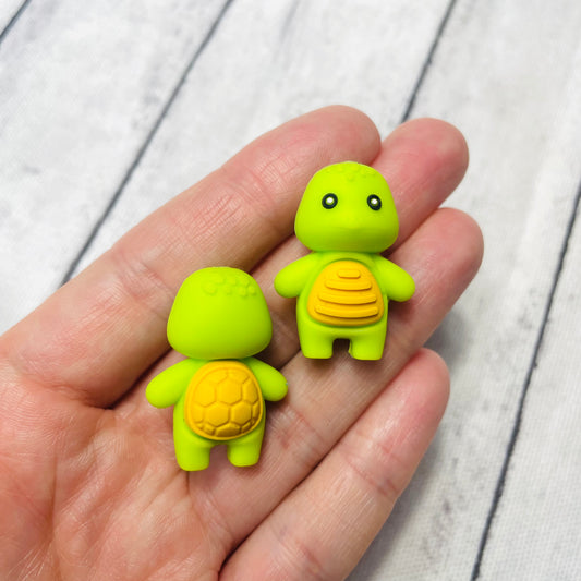 3D Green Turtle Silicone Focal Bead (Double Sided)