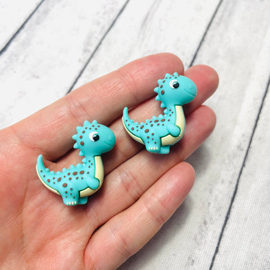 3D Aqua Dino Silicone Focal Bead