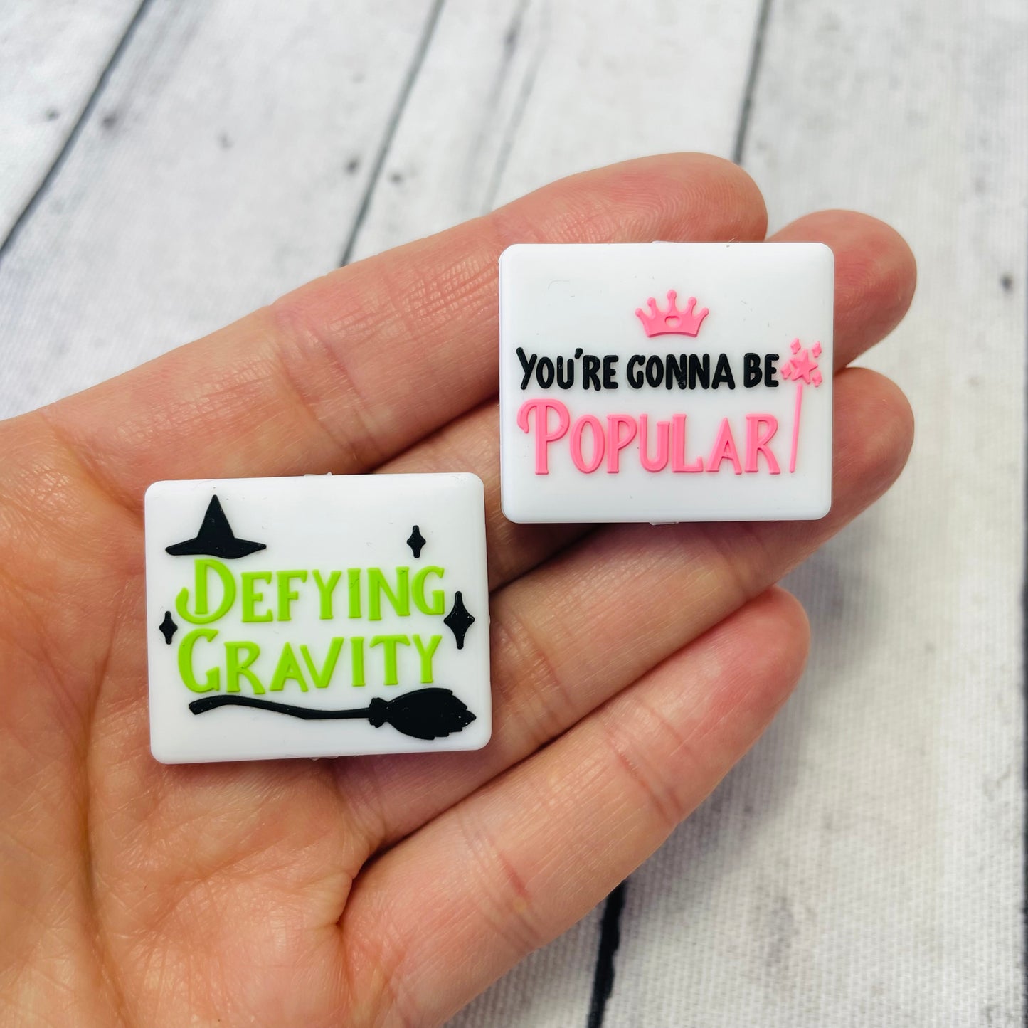 Defying Gravity/You’re Gonna Be Popular Silicone Focal Bead (Double Sided)