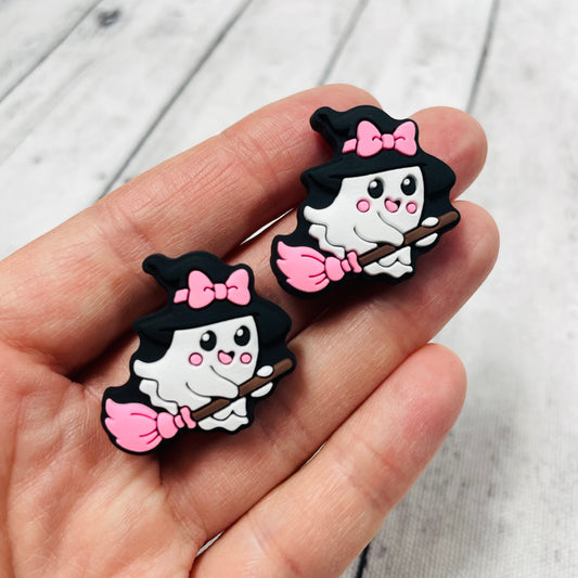 Cute Witchy Ghost Silicone Focal Bead
