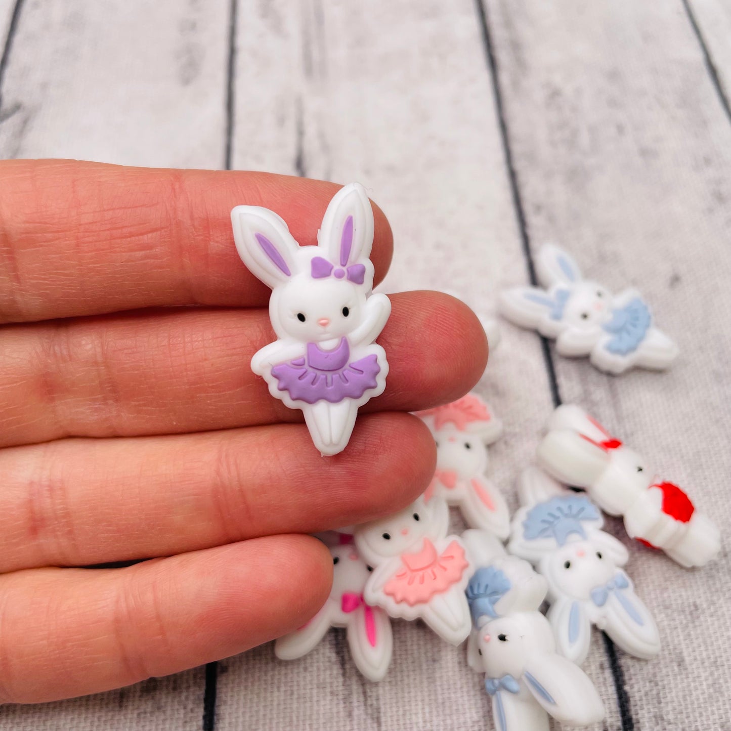 Ballerina Bunny Silicone Focal Bead