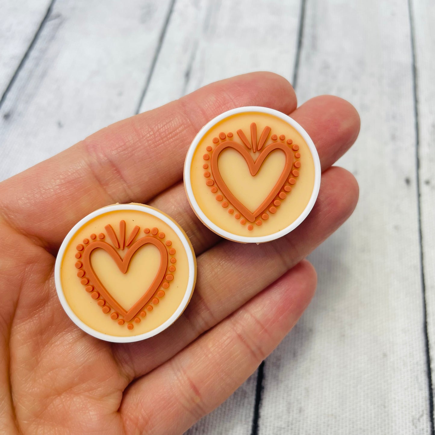 Heart Cookie Silicone Focal Bead