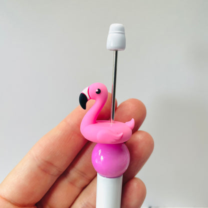 3D Pink Flamingo Float Silicone Focal Bead