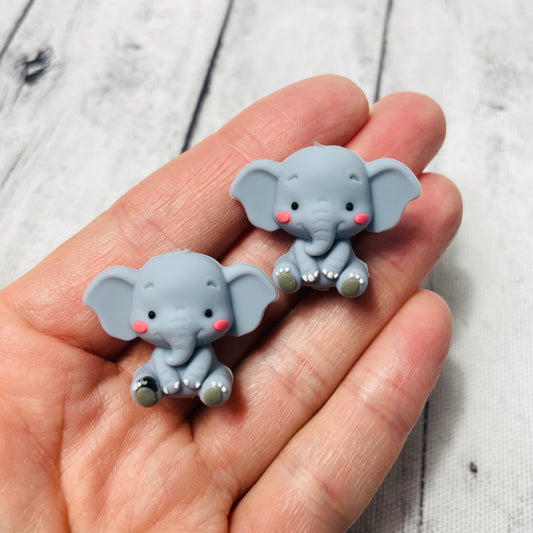 3D Elephant Silicone Focal Bead