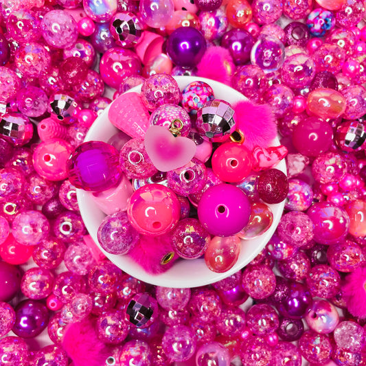 Dark Pink Bead Mix