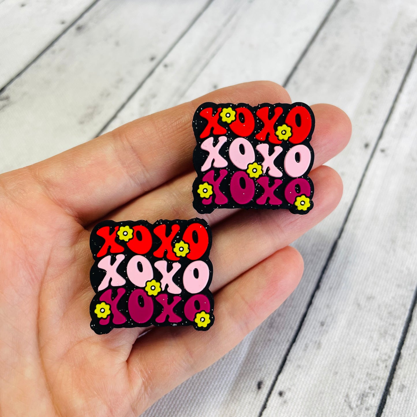 XOXO 3x Silicone Focal Bead