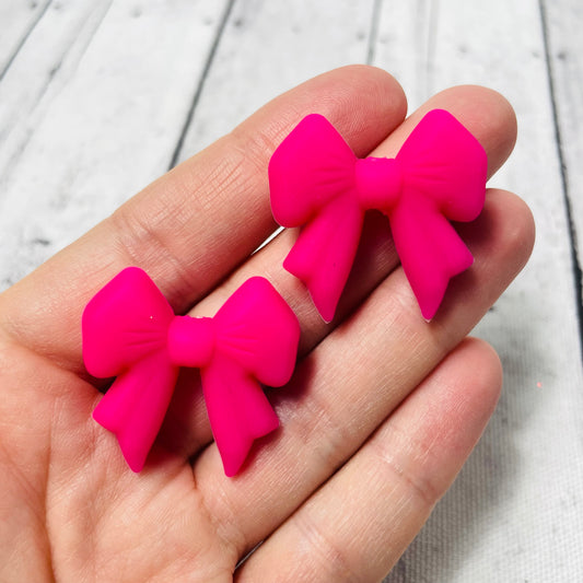 Hot Pink Bow Focal Bead