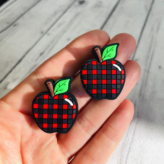1 Plaid Apple Focal Bead