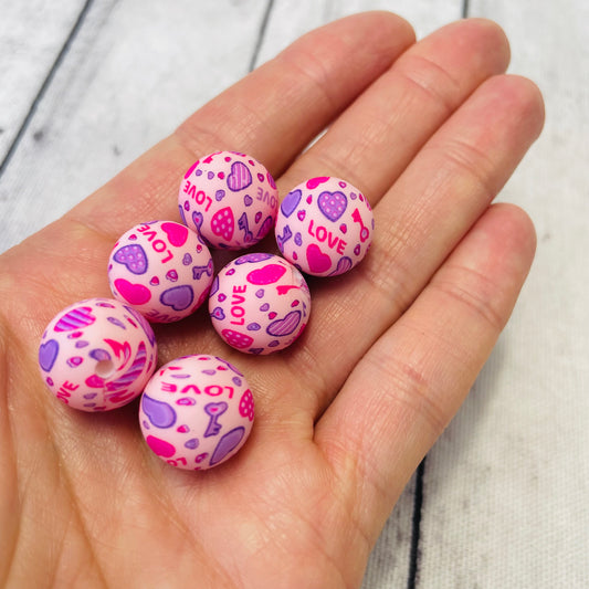 Love Silicone Beads Silicone Focal Bead