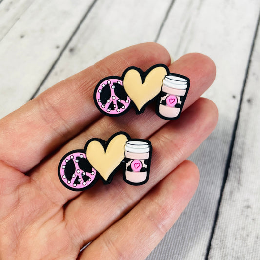 1 Peace Love Coffee Focal Bead