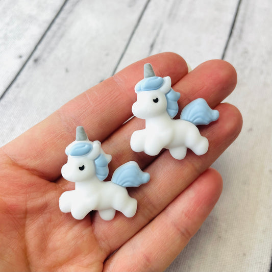 3D Unicorn (Blue) Silicone Focal Bead